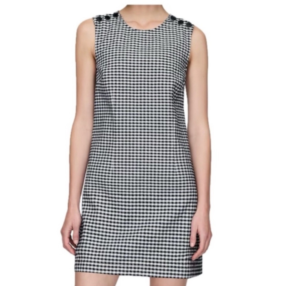 NWT Doen x Gap Blue Check Shift Dress Size 6 - Picture 2 of 5